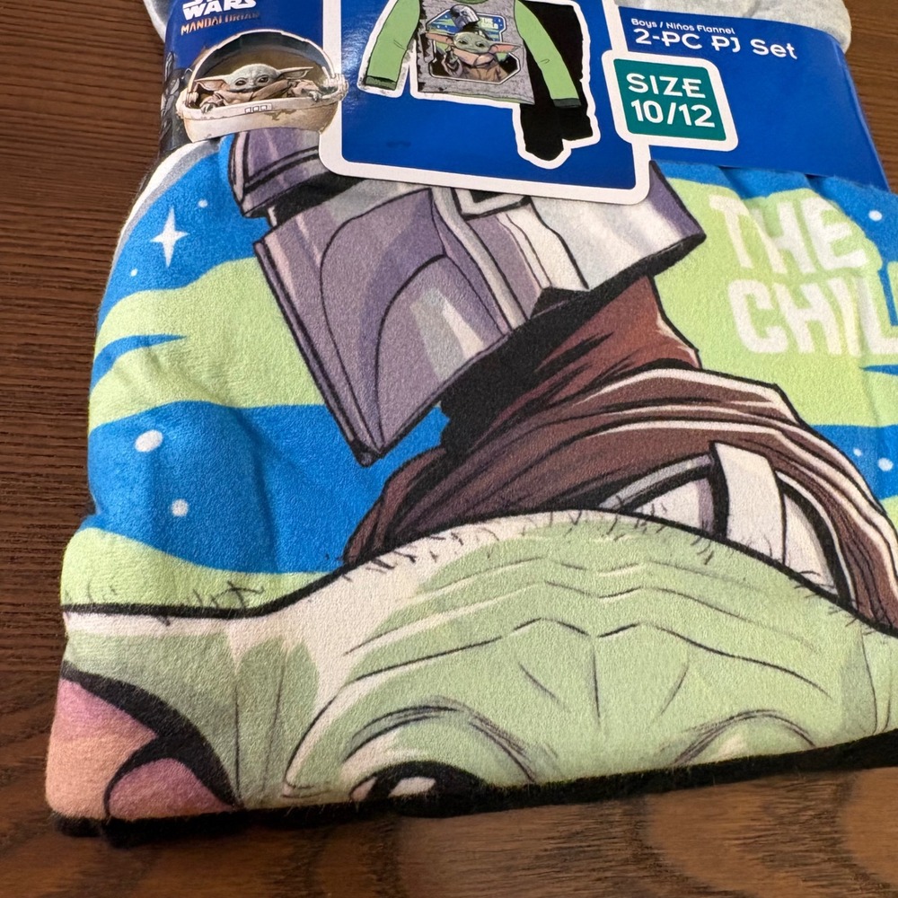 Star Wars Mandalorian PJ Set Boys Size L 10/12 Green New Grogu The Child‎ - Picture 8 of 9